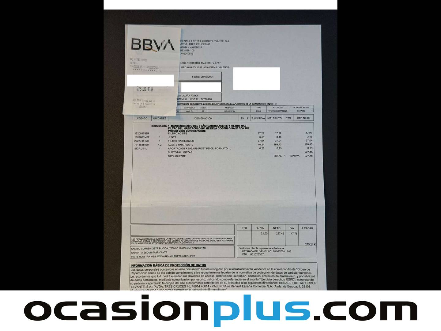 Foto del mantenimiento del Renault Mégane Renault Megane RS TCe GPF (300 CV) EDC