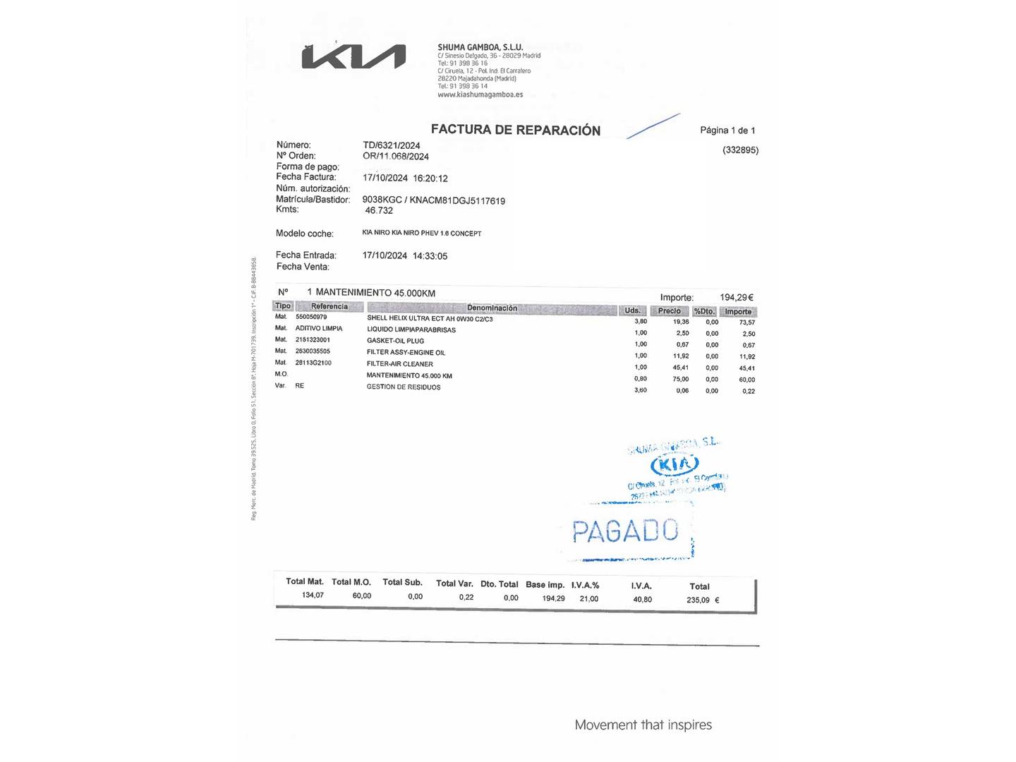 Foto KIA Niro Kia Niro 1.6 GDi PHEV Híbrido Drive (141 CV)