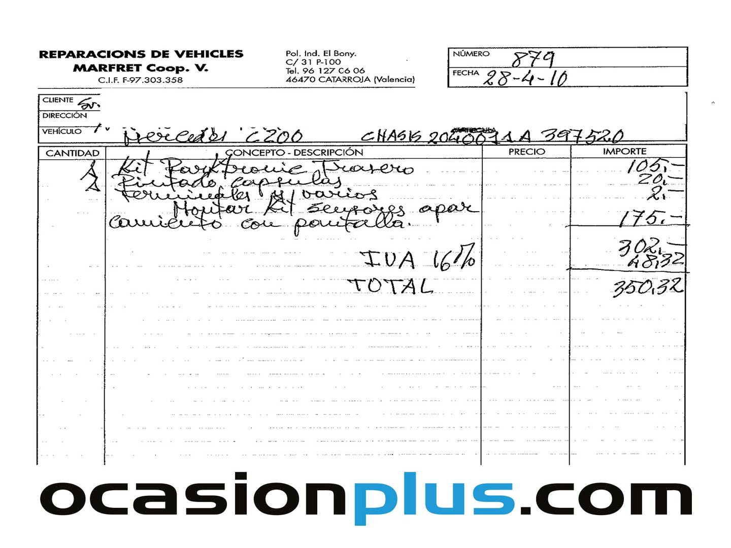 Foto del mantenimiento del Mercedes Clase C Mercedes Clase C CDI Blue Efficiency Avantgarde (136 CV)