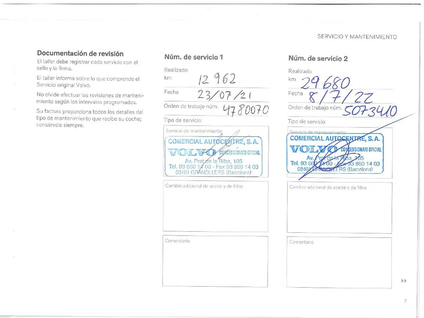 Foto del mantenimiento del Volvo XC60 Volvo XC60 D3 Business Plus (150 CV)