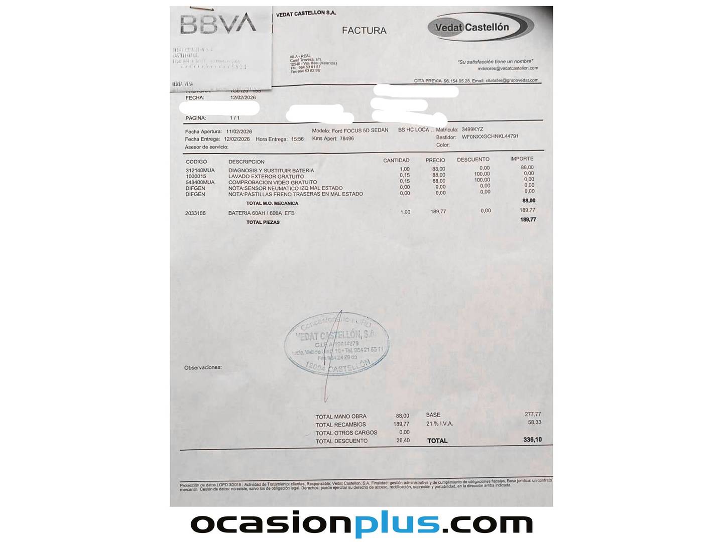 Foto del mantenimiento del Ford Focus Ford Focus 2.3 EcoBoost ST 3 (280 CV)
