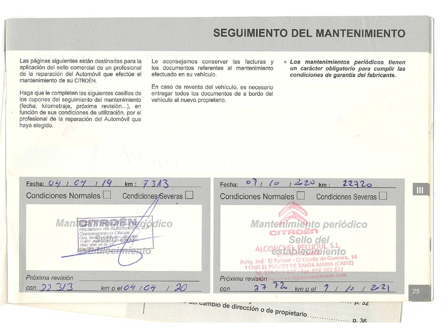 Foto del mantenimiento del Citroën C3 Aircross Citroën C3 Aircross BlueHDi 100 Feel (99 CV)