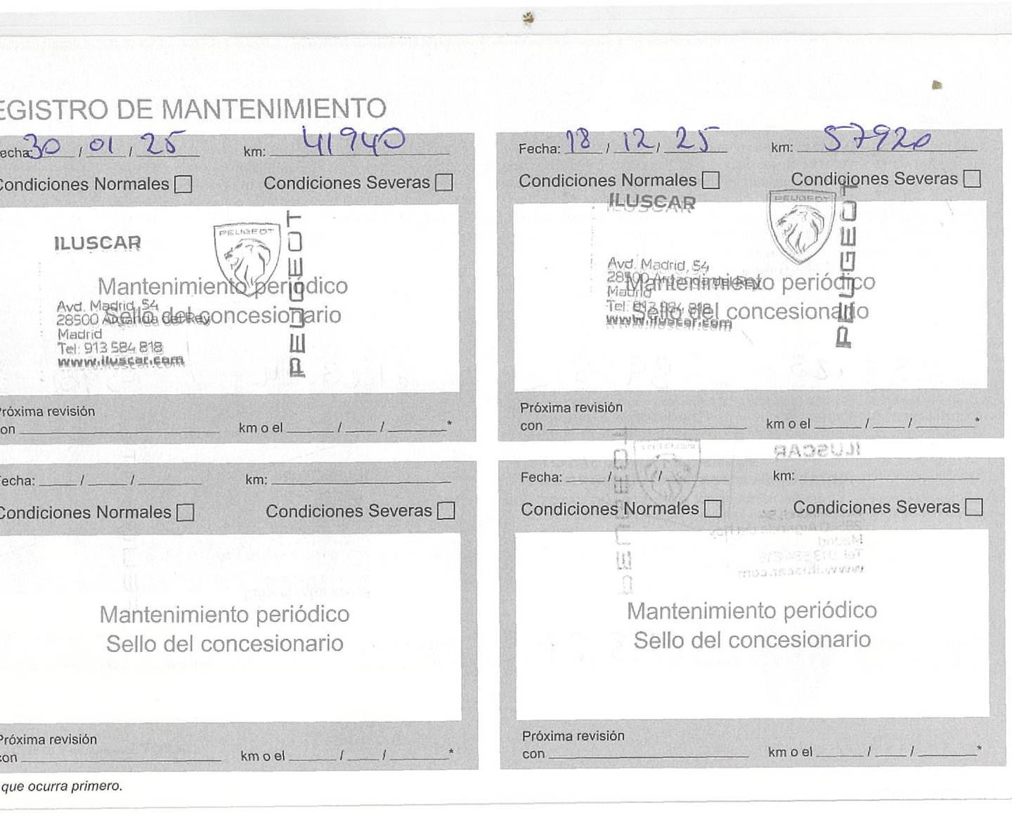 Foto del mantenimiento del Peugeot Rifter Peugeot Rifter BlueHDi 130 GT Long (130 CV)