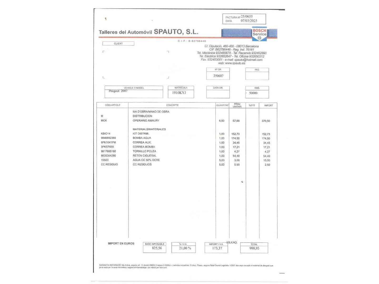 Foto del mantenimiento del Peugeot 2008 Peugeot 2008 PureTech 130 S&S GT Line (130 CV)