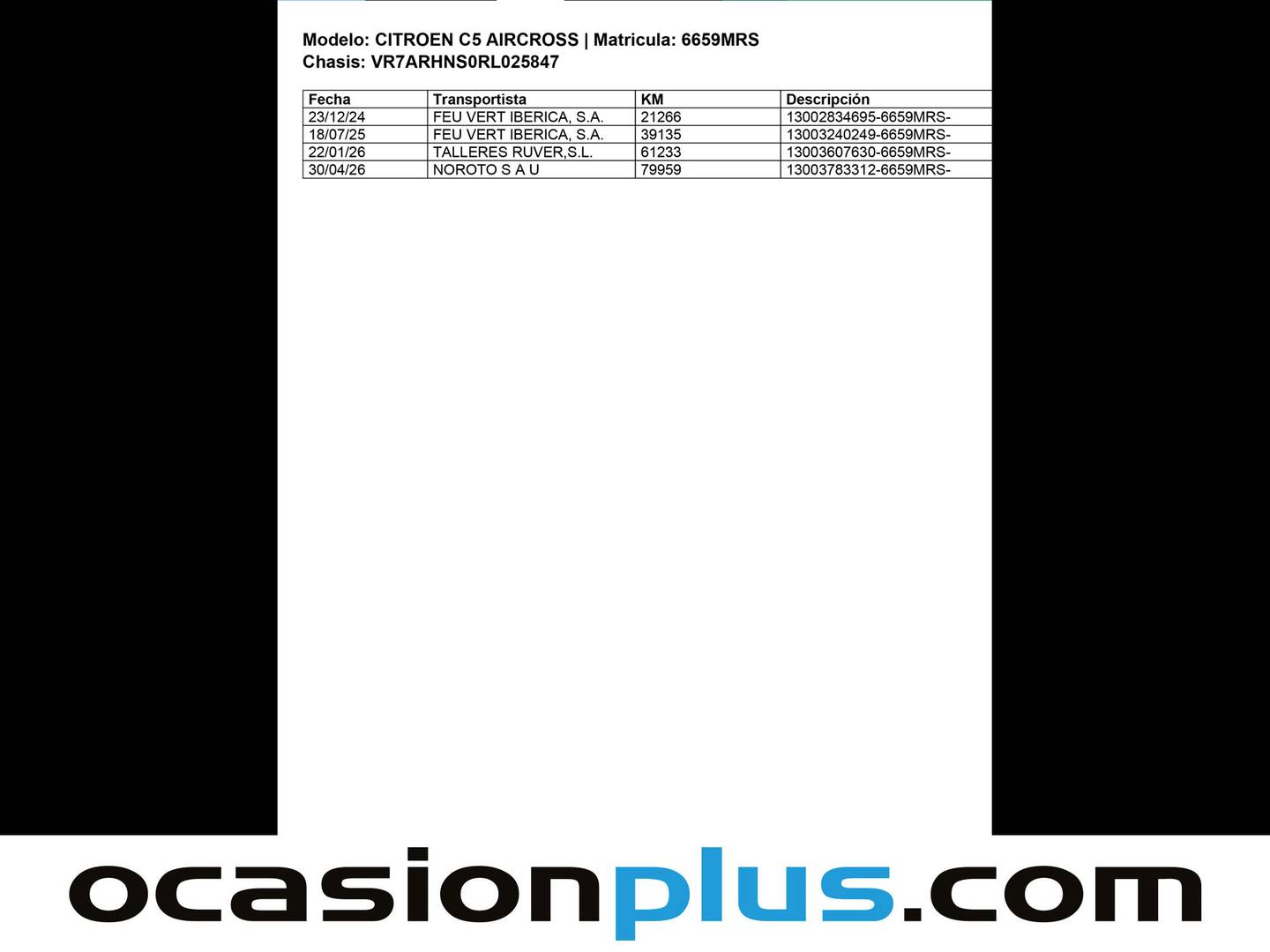 Foto del mantenimiento del Citroën C5 Aircross Citroën C5 Aircross PureTech 130 S&S You (131 CV)