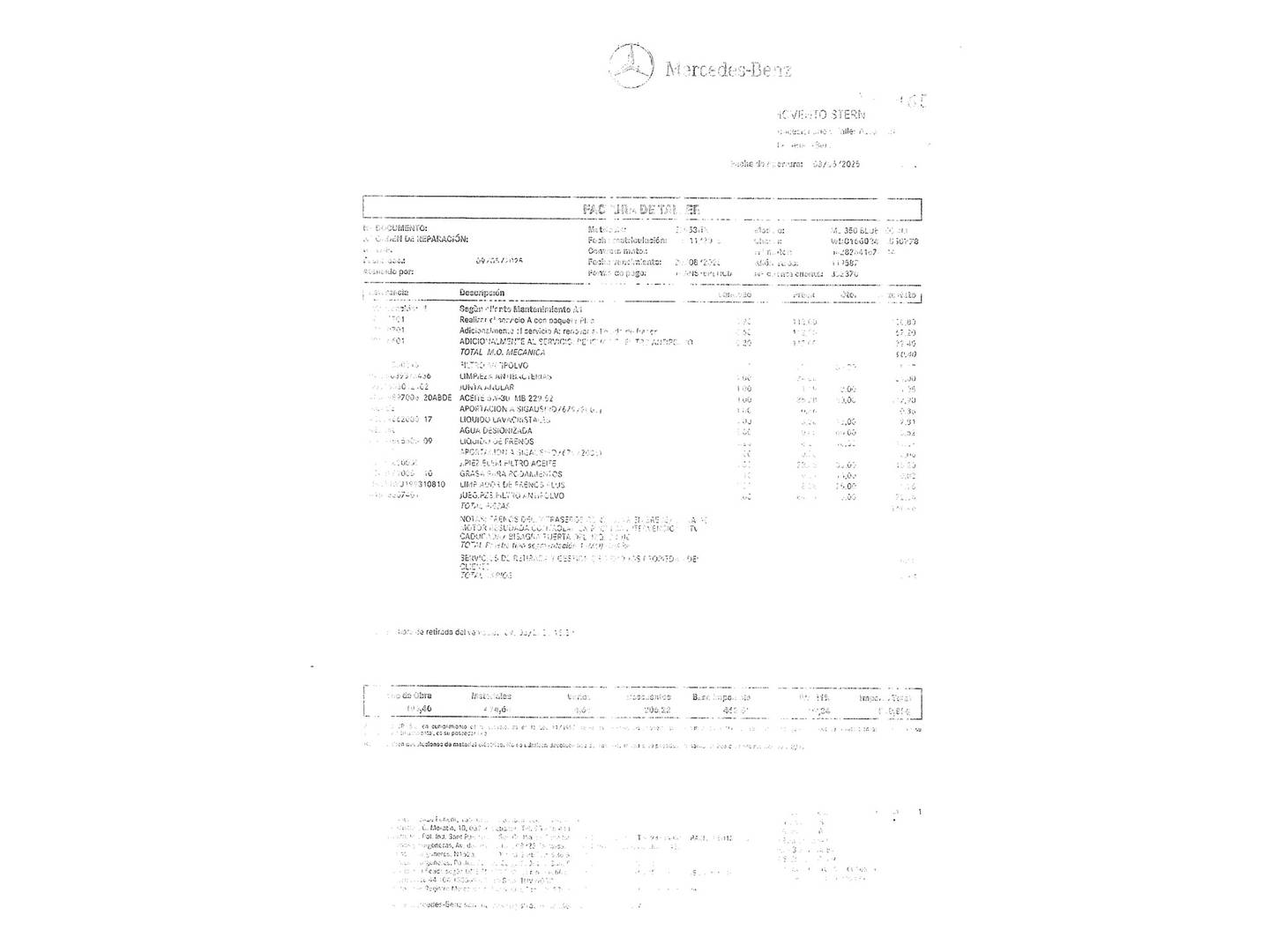 Foto del mantenimiento del Mercedes Clase M Mercedes Clase M ML 350 BlueTEC 4Matic (258 CV) Pack AMG