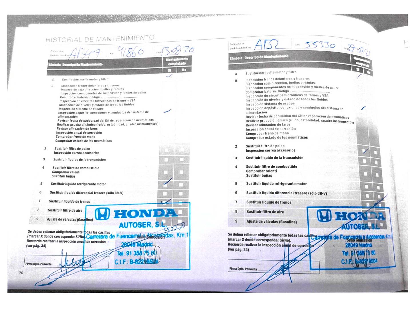 Foto del mantenimiento del Honda CR-V Honda CR-V 1.6 I-DTEC 4x2 Lifest Nav (120 CV)