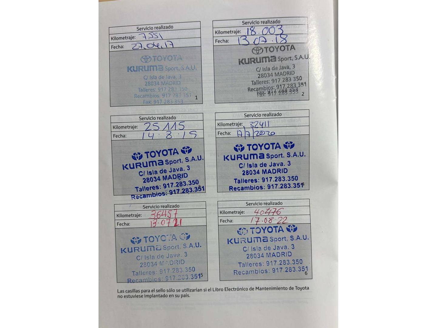 Foto del mantenimiento del Toyota Auris Toyota Auris 140H Hybrid Active (136 CV)