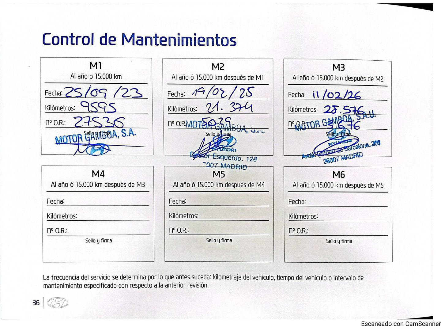 Foto del mantenimiento del Hyundai i10 Hyundai i10 1.2 Tecno 2C (84 CV)