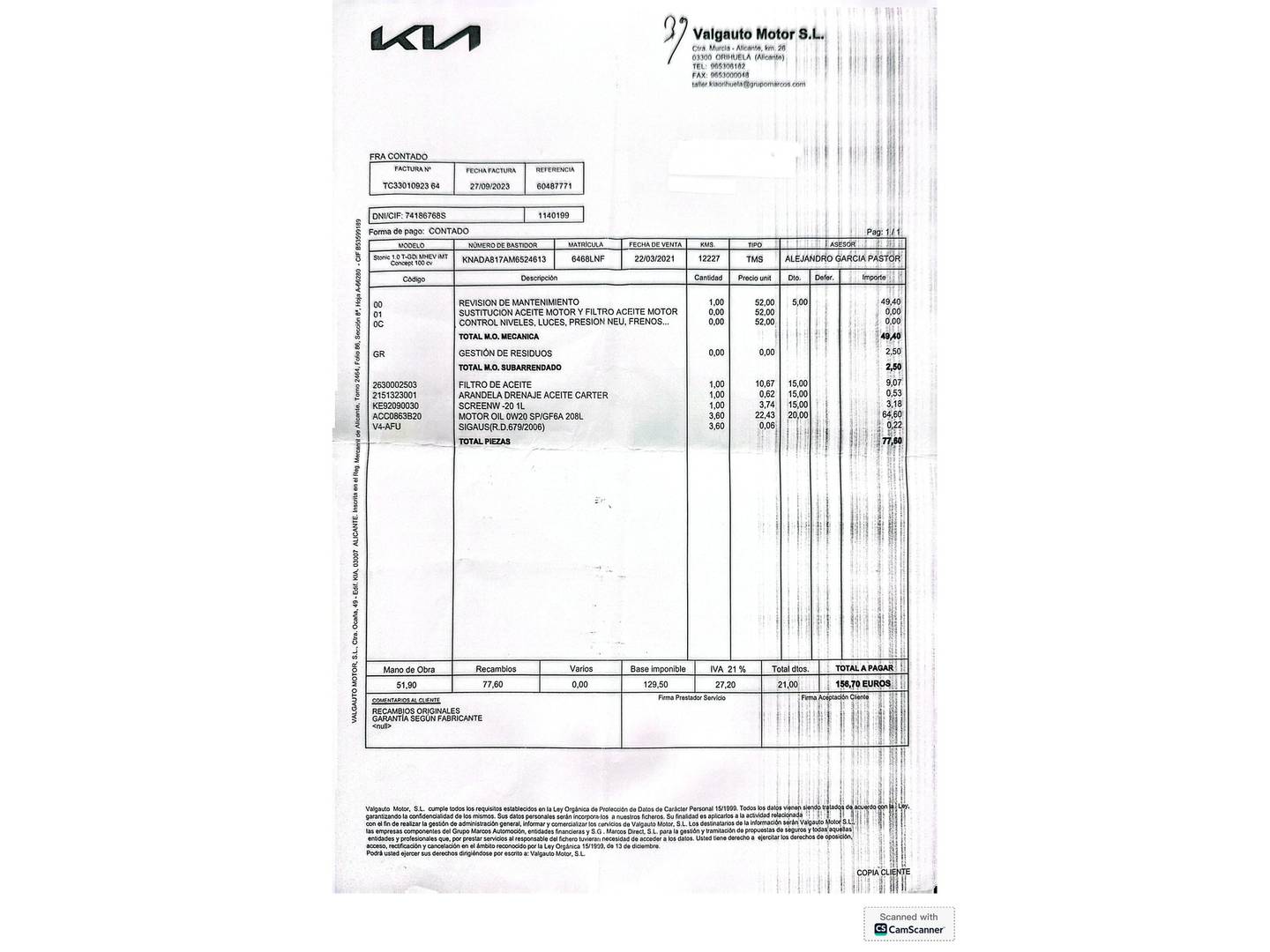 Foto del mantenimiento del KIA Stonic KIA Stonic 1.0 T-GDi MHEV iMT Concept (100 CV)