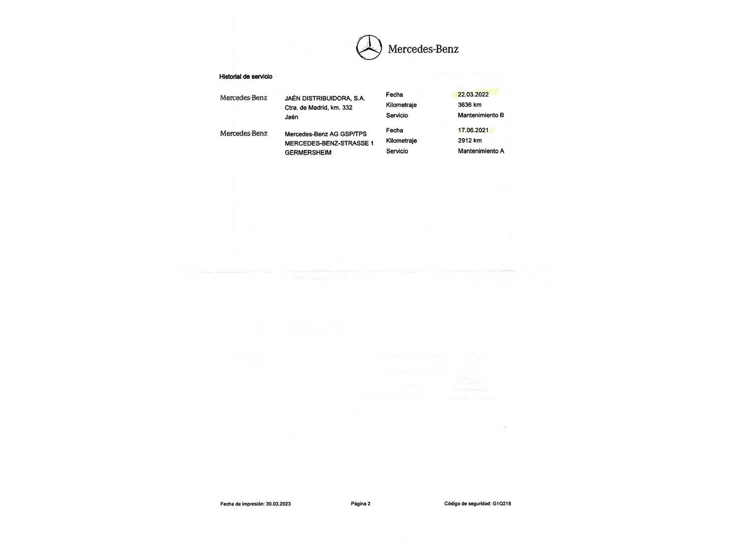 Foto del mantenimiento del Mercedes Clase C Mercedes Clase C 180 (156 CV)