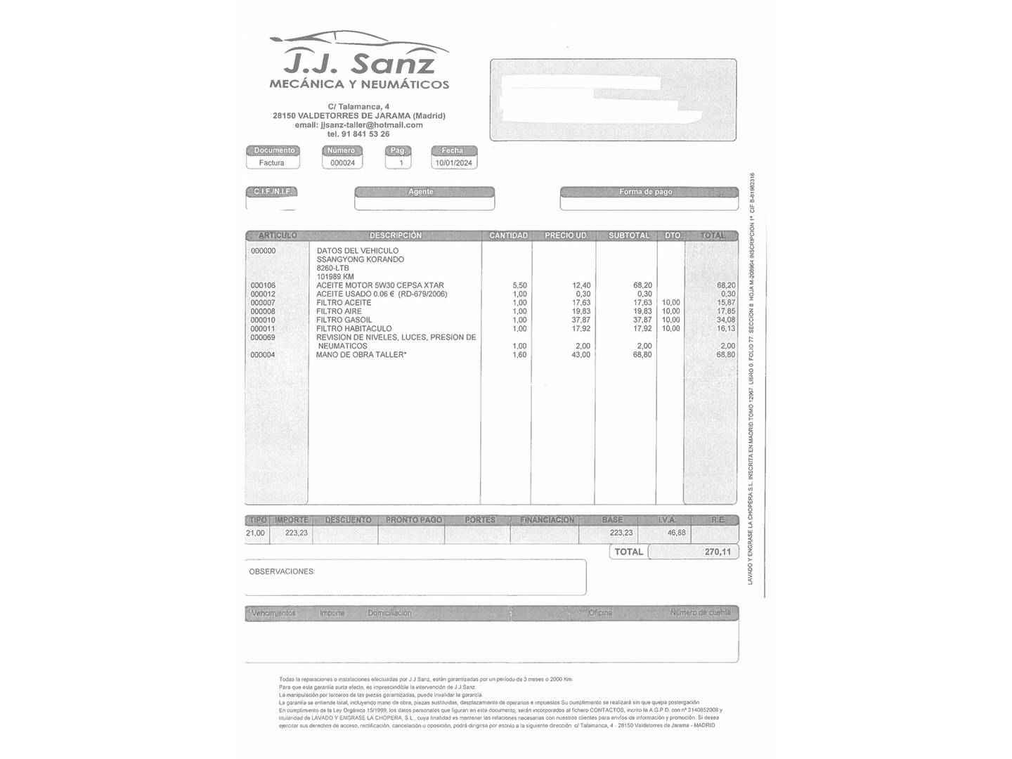 Foto del mantenimiento del SsangYong Korando SsangYong Korando D16T Urban Auto (136 CV)