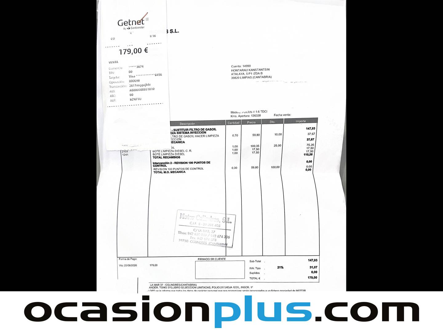 Foto del mantenimiento del Ford Focus Ford Focus 1.6 TDCI Ghia CVT (109 CV)