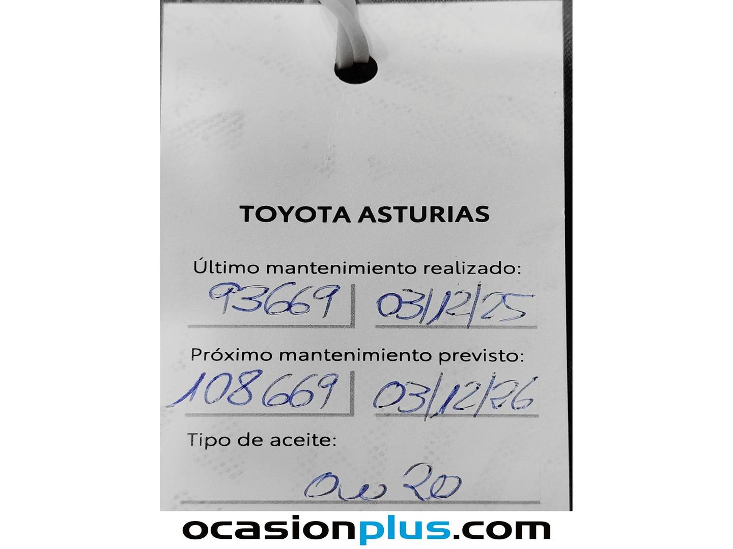 Foto del mantenimiento del Toyota Corolla Toyota Corolla Sport 125H Business E-CVT (122 CV)
