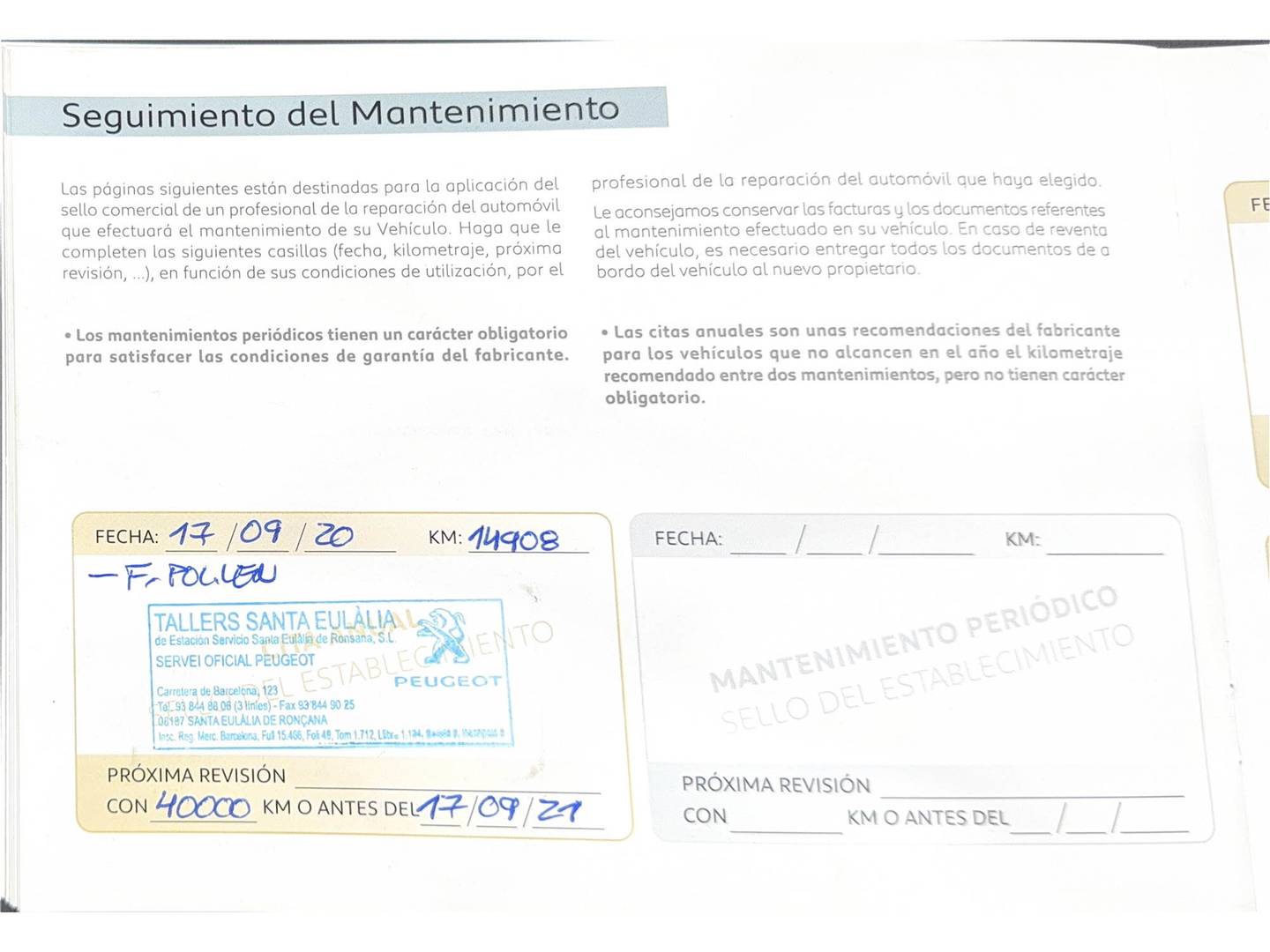 Foto del mantenimiento del Peugeot 3008 Peugeot 3008 BlueHDI 130 S&S Allure (130 CV)