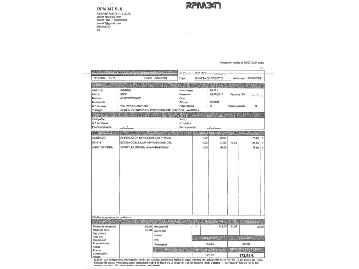 Foto del mantenimiento del Audi A3 Audi A3 Sportback S line edition 2.0 TDI (150 CV) Pack S-line