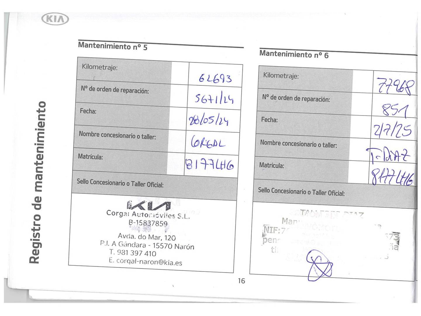 Foto del mantenimiento del KIA Ceed Tourer KIA Ceed Tourer 1.0 T-GDi Tech (120 CV)