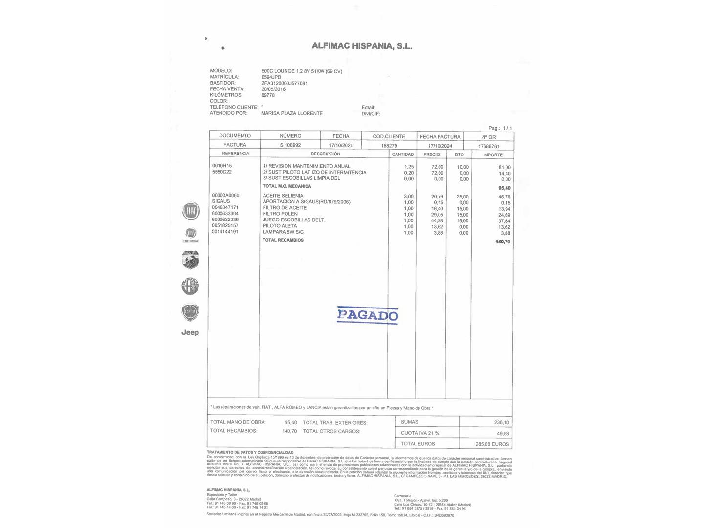 Foto Fiat 500C Fiat 500C 1.2 8v Cabrio Lounge (69 CV)