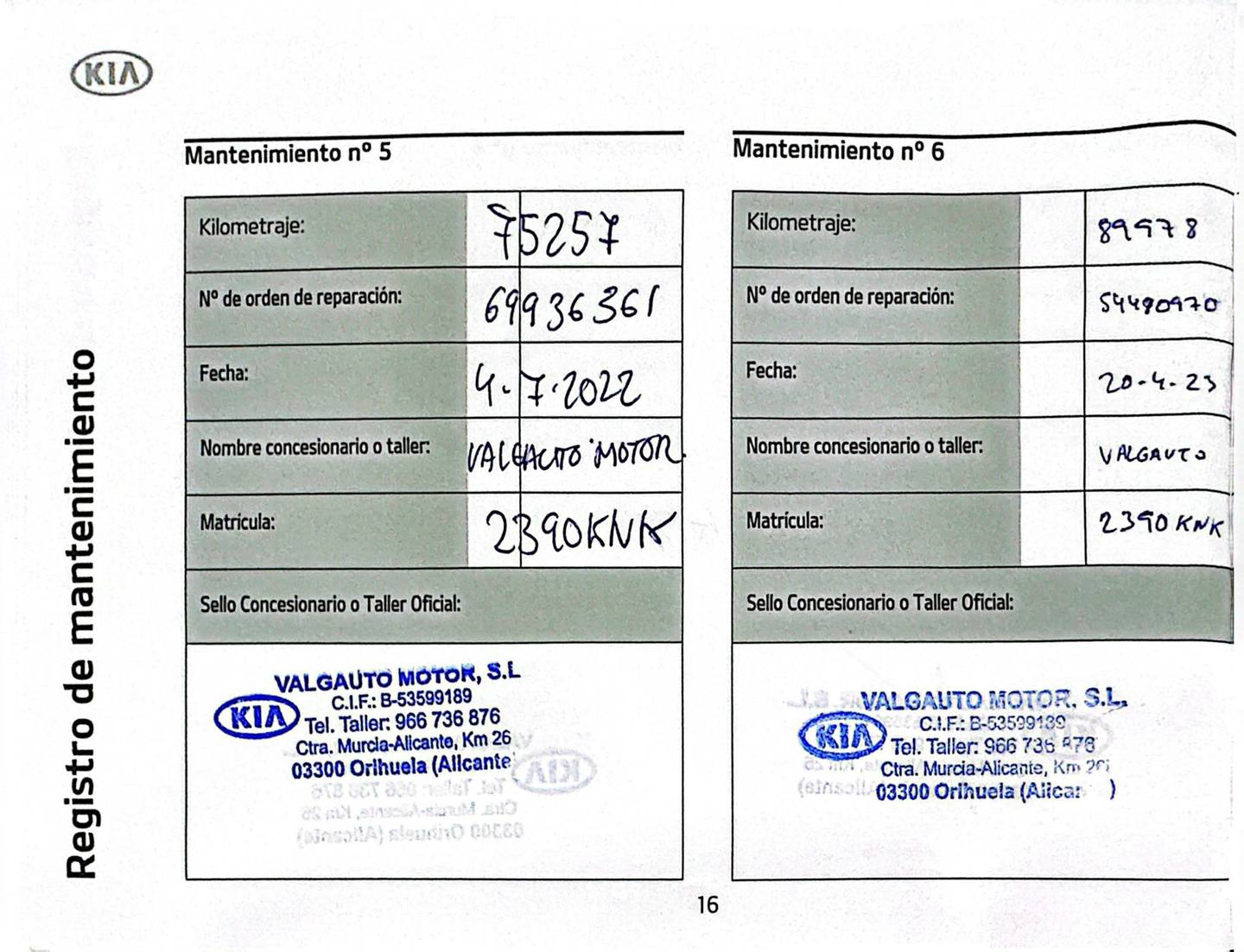 Foto del mantenimiento del KIA Sportage KIA Sportage 1.7 CRDi VGT Drive DCT Eco-Dynamics 4x2 (141 CV)