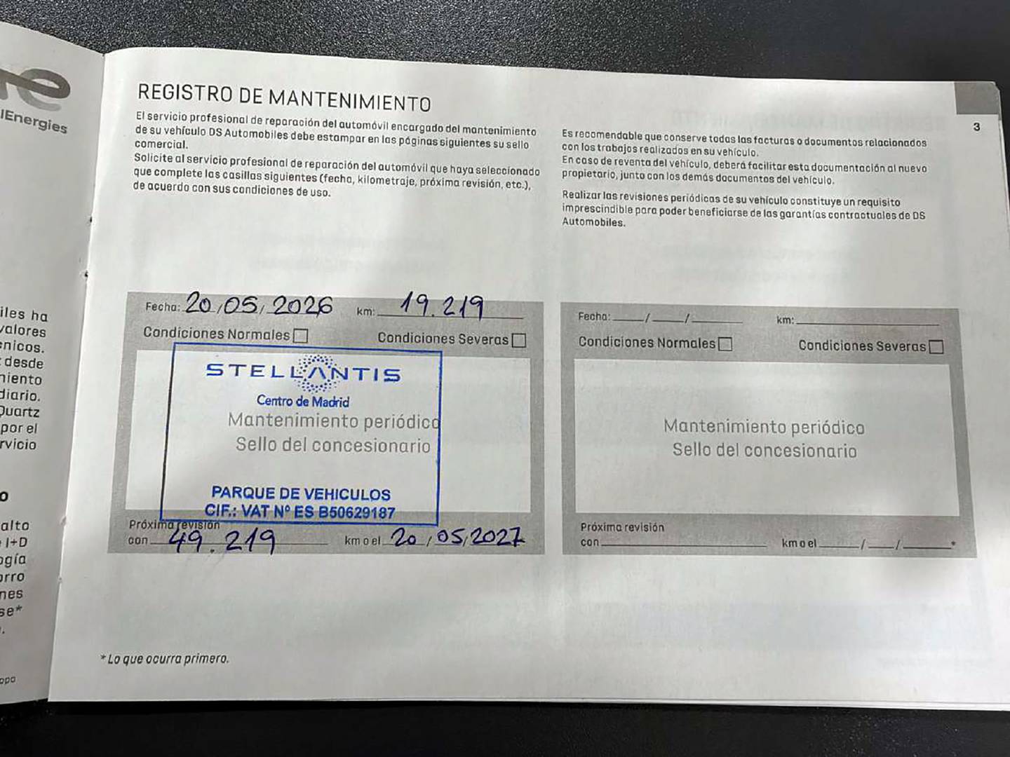Foto del mantenimiento del DS DS 4 DS DS4 Étoile Alcantara BlueHDi (130 CV)