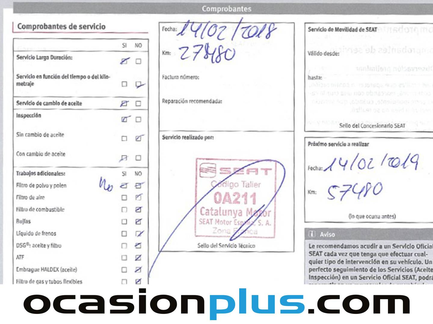 Foto del mantenimiento del Seat León Seat León 1.4 TSI ACT S&S FR  (150 CV)