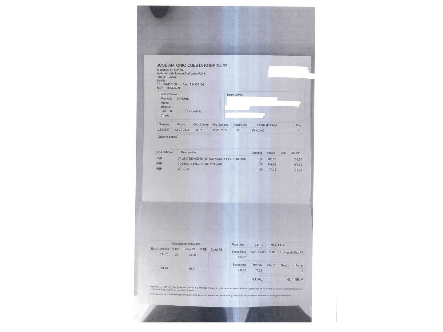 Foto del mantenimiento del Opel Corsa Opel Corsa 1.4 Selective (90 CV)