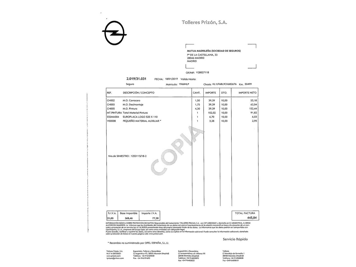Foto del mantenimiento del Chevrolet Cruze Chevrolet Cruze 1.7 VCDI LT+ Clima (130 CV)
