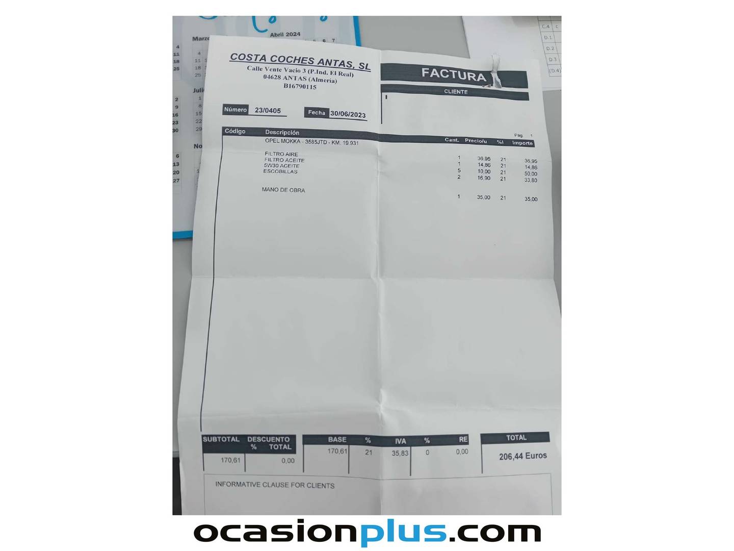 Foto del mantenimiento del Opel Mokka X Opel Mokka X 1.4 Turbo S&S Selective 4X2 (140 CV)