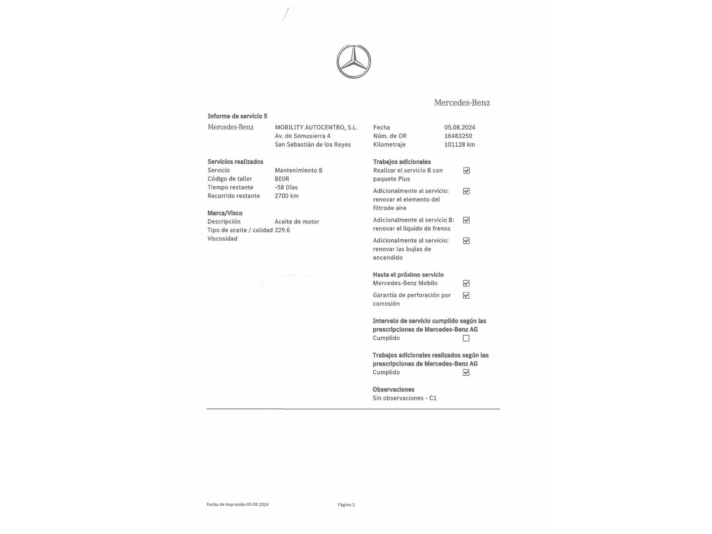 Foto del mantenimiento del Mercedes Clase GLE Coupé Mercedes GLE Coupé AMG 43 4Matic (390 CV)