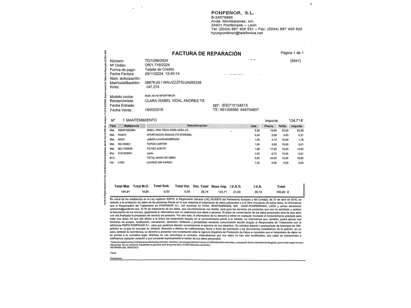 Foto Audi A5 Audi A5 Sportback Sport 2.0 TFSI (190 CV)