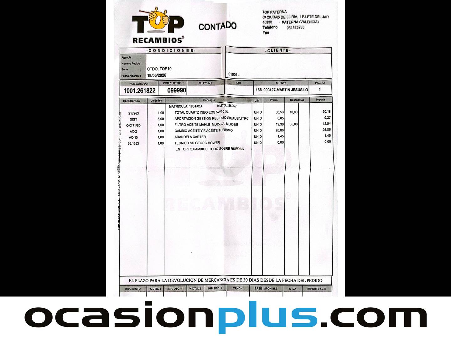 Foto del mantenimiento del Citroën C4 Cactus Citroën C4 Cactus e-HDI 92 Feel ETG6 (92 CV)