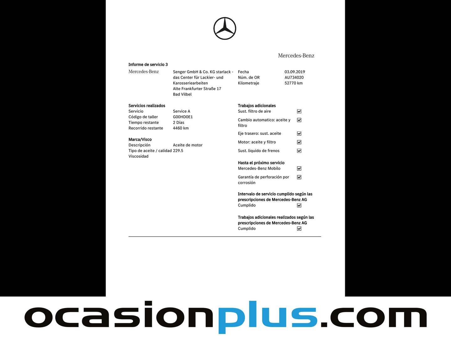 Foto del mantenimiento del Mercedes GLA Mercedes GLA AMG 45 4Matic (381 CV)