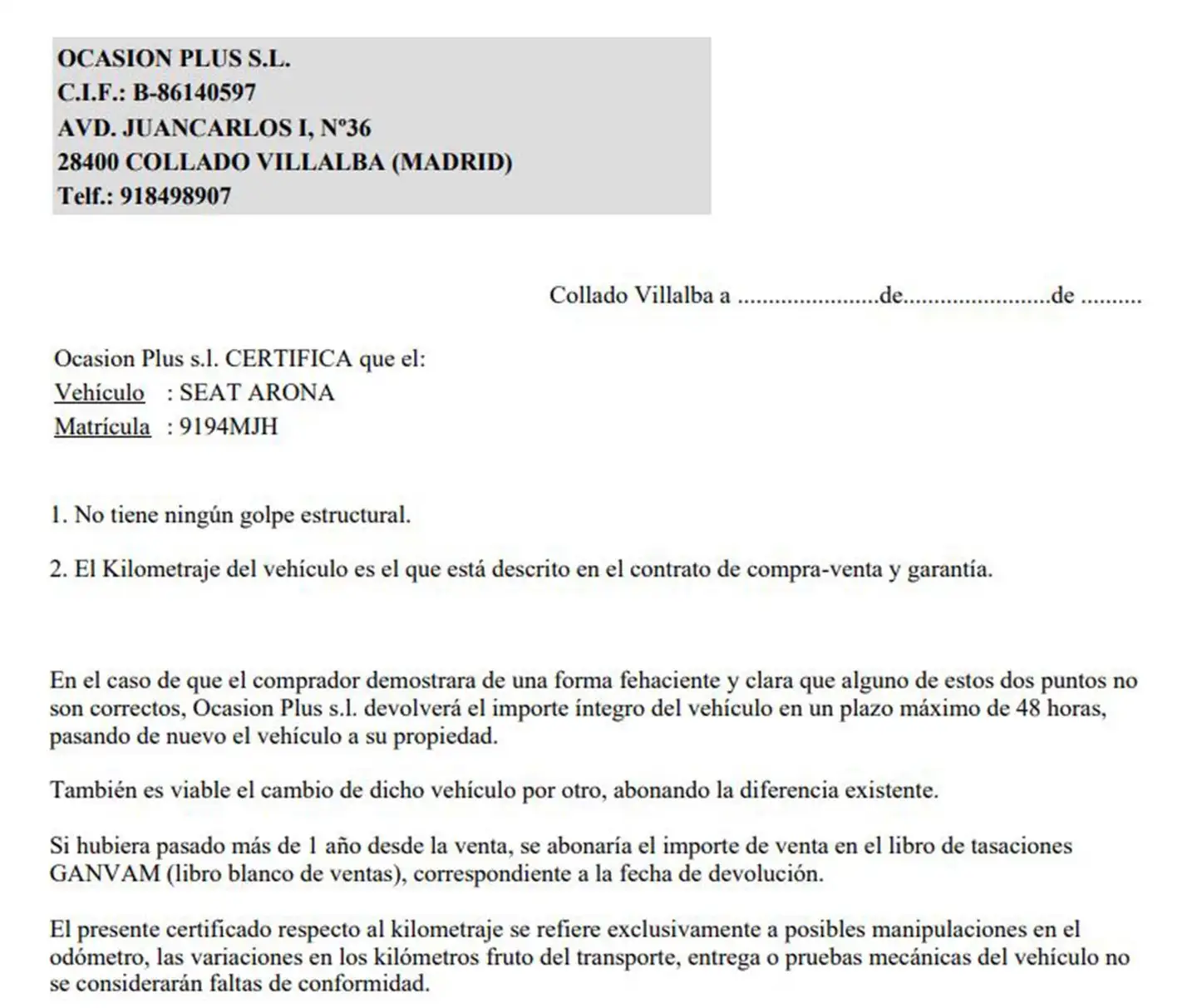 Certificado