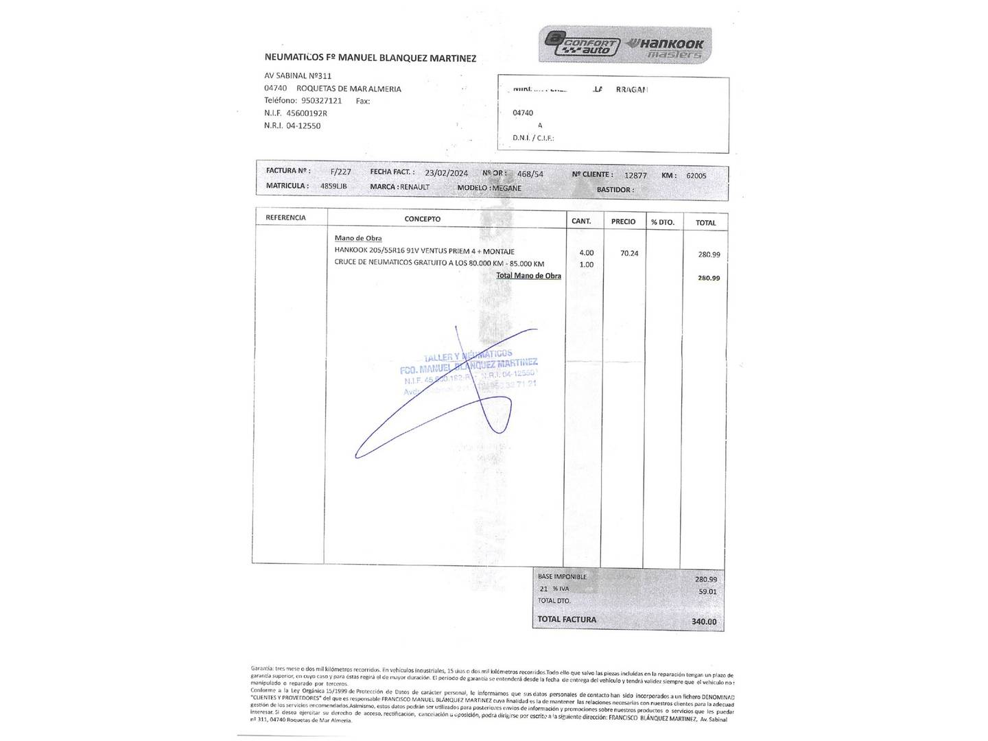 Foto del mantenimiento del Renault Mégane Renault Megane Limited TCe (115 CV)