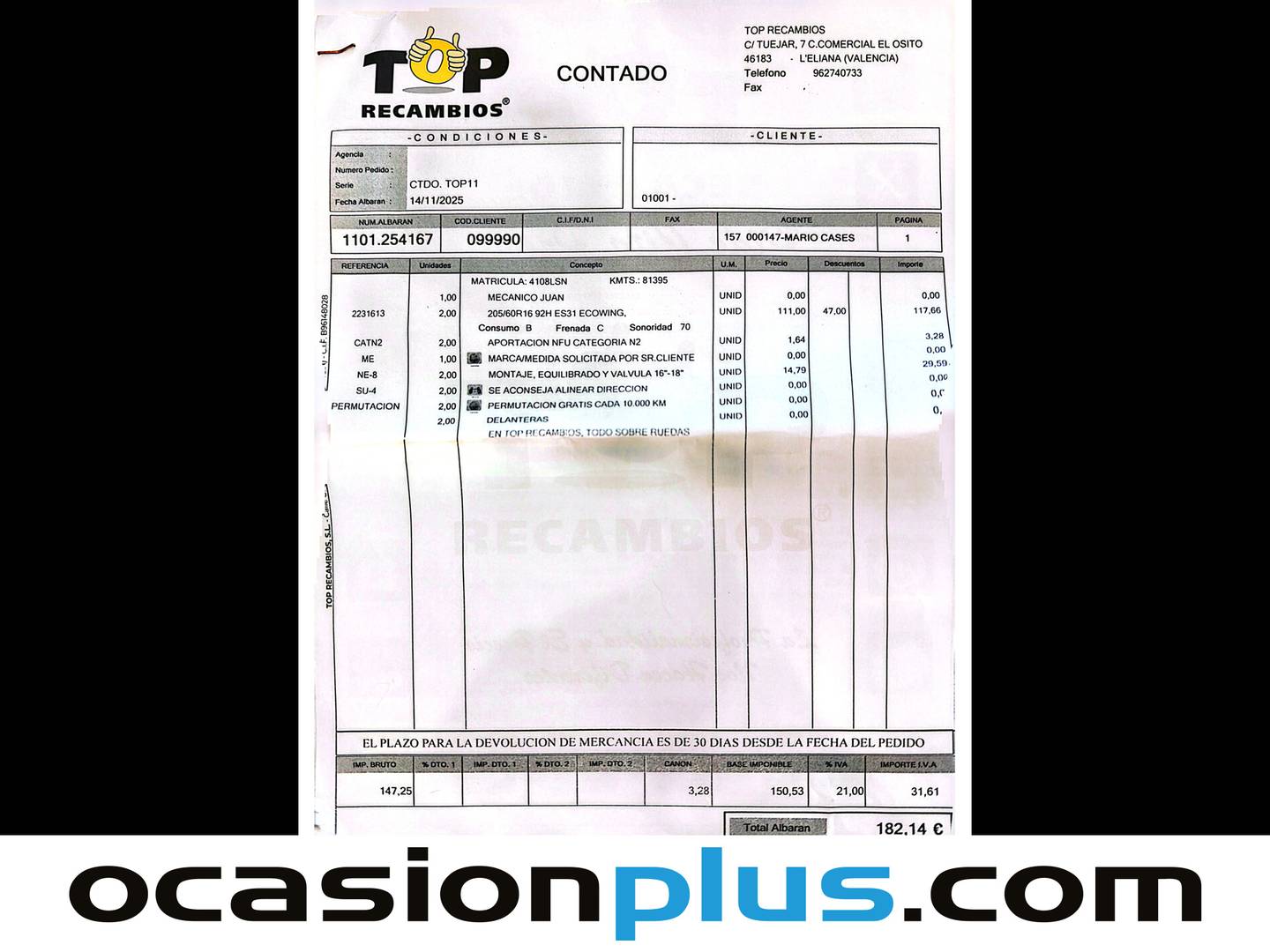 Foto del mantenimiento del Citroën Berlingo Citroën Berlingo BlueHDi 100 S&S Talla M Feel (102 CV)