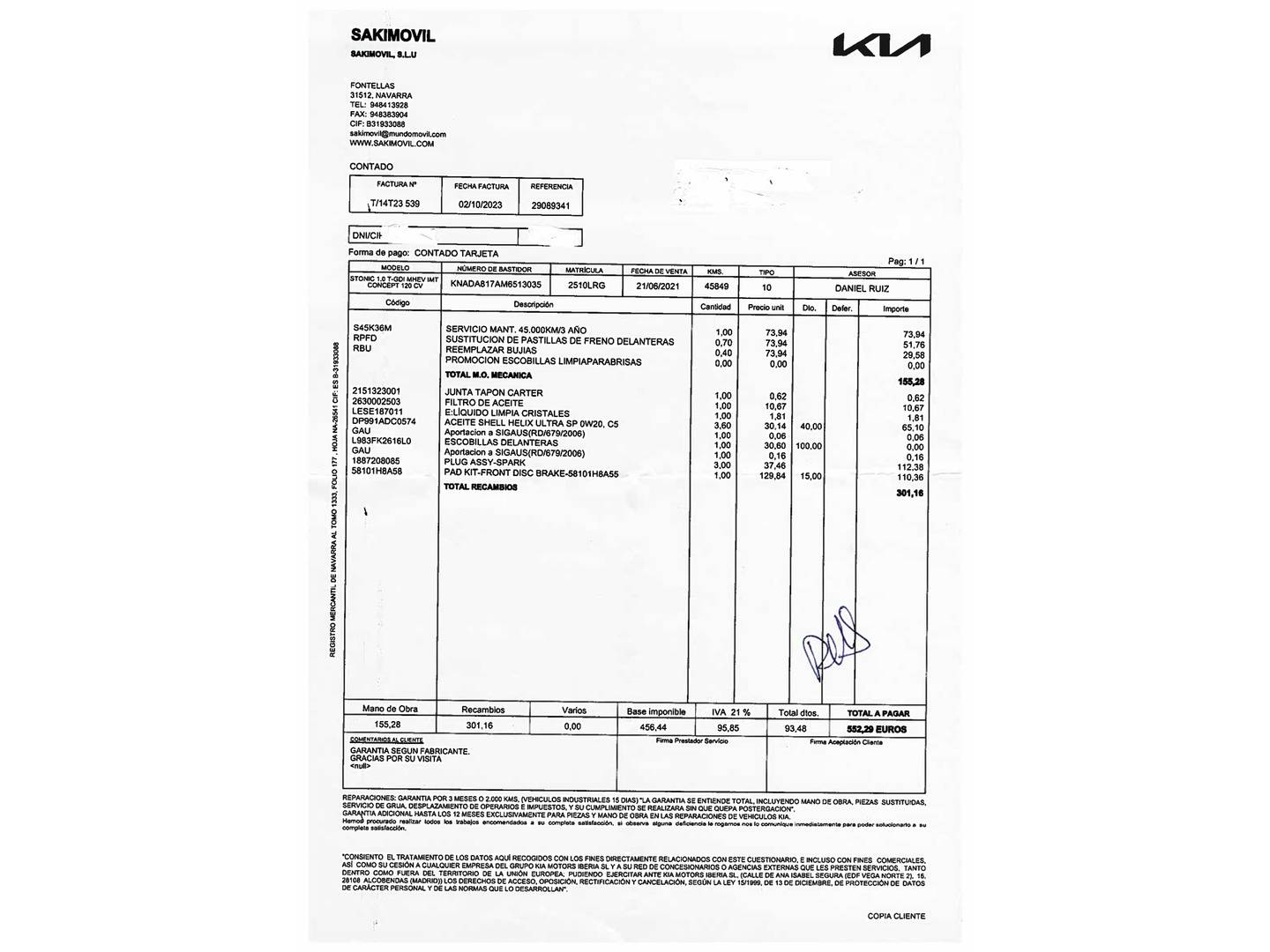 Foto del mantenimiento del KIA Stonic KIA Stonic 1.0 T-GDi MHEV iMT Concept (120 CV)