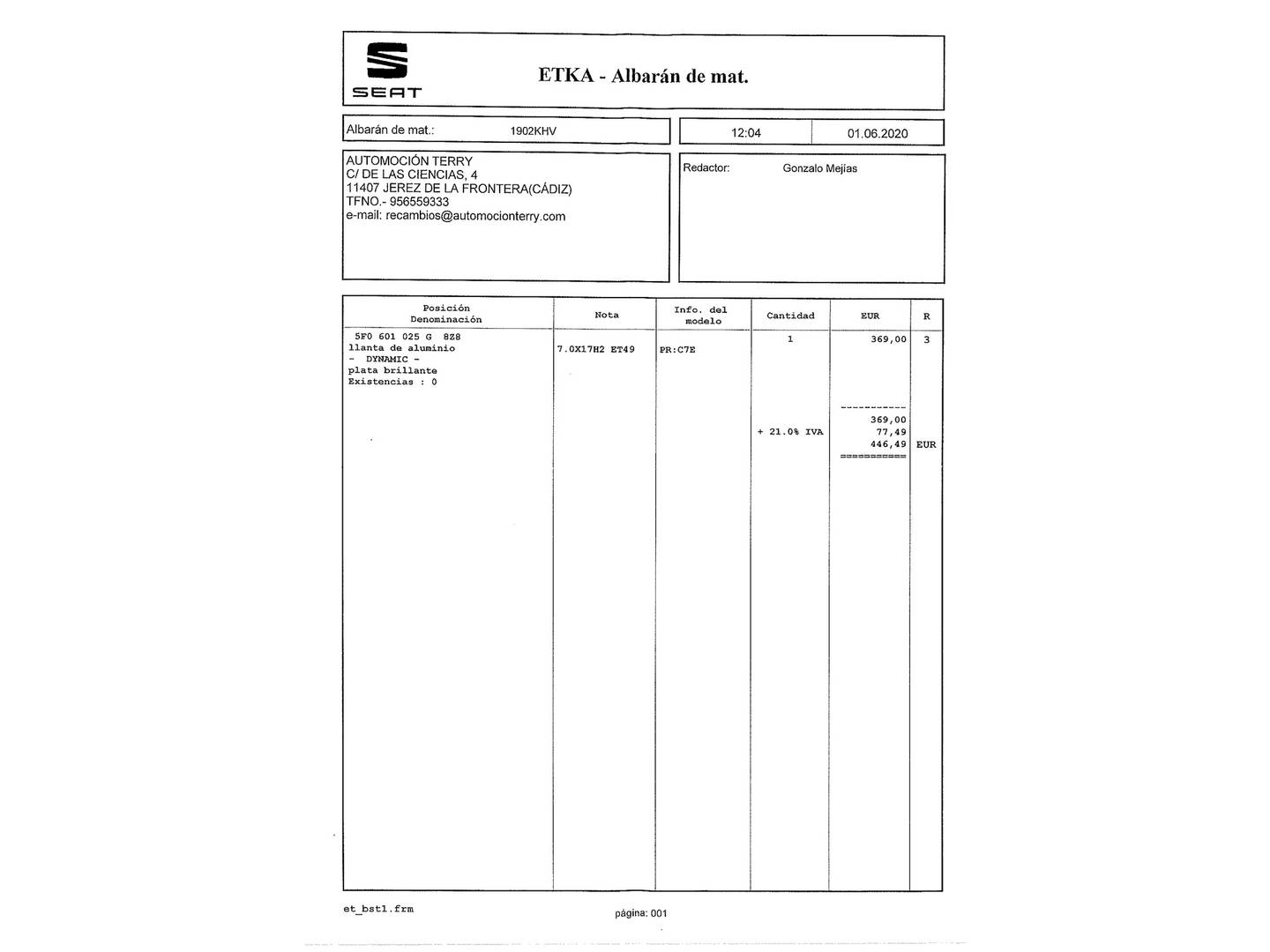 Foto del mantenimiento del Seat León SEAT León 1.2 TSI S&S Style (110 CV)