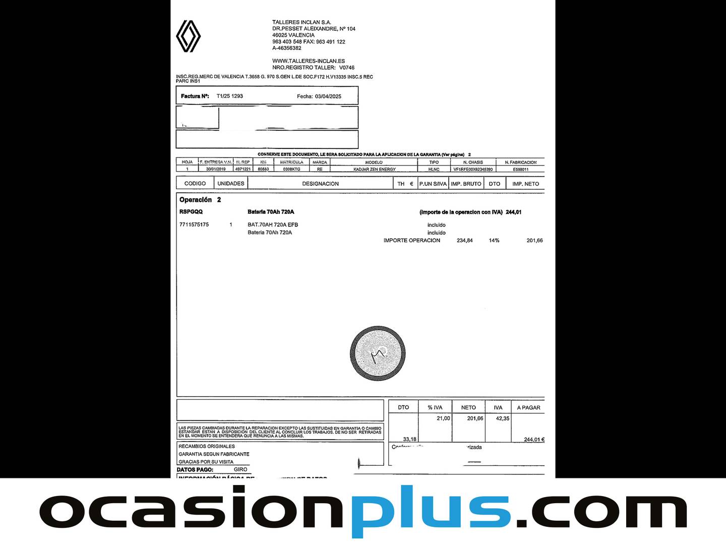 Foto del mantenimiento del Renault Kadjar Renault Kadjar Black Edition GPF TCe (160 CV) EDC