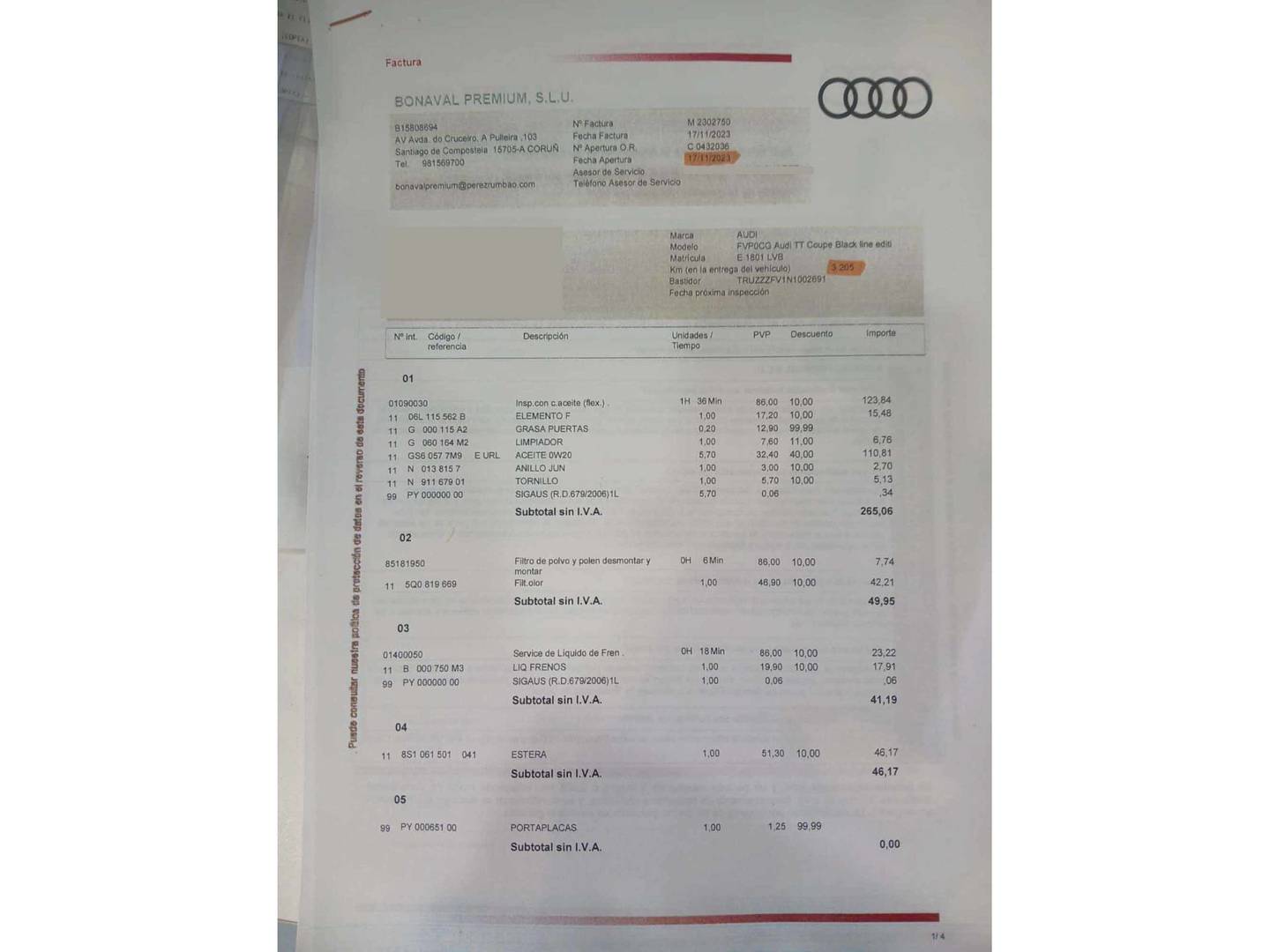 Foto del mantenimiento del Audi TT Audi TT Coupe Black line 40 TFSI (197 CV) S tronic