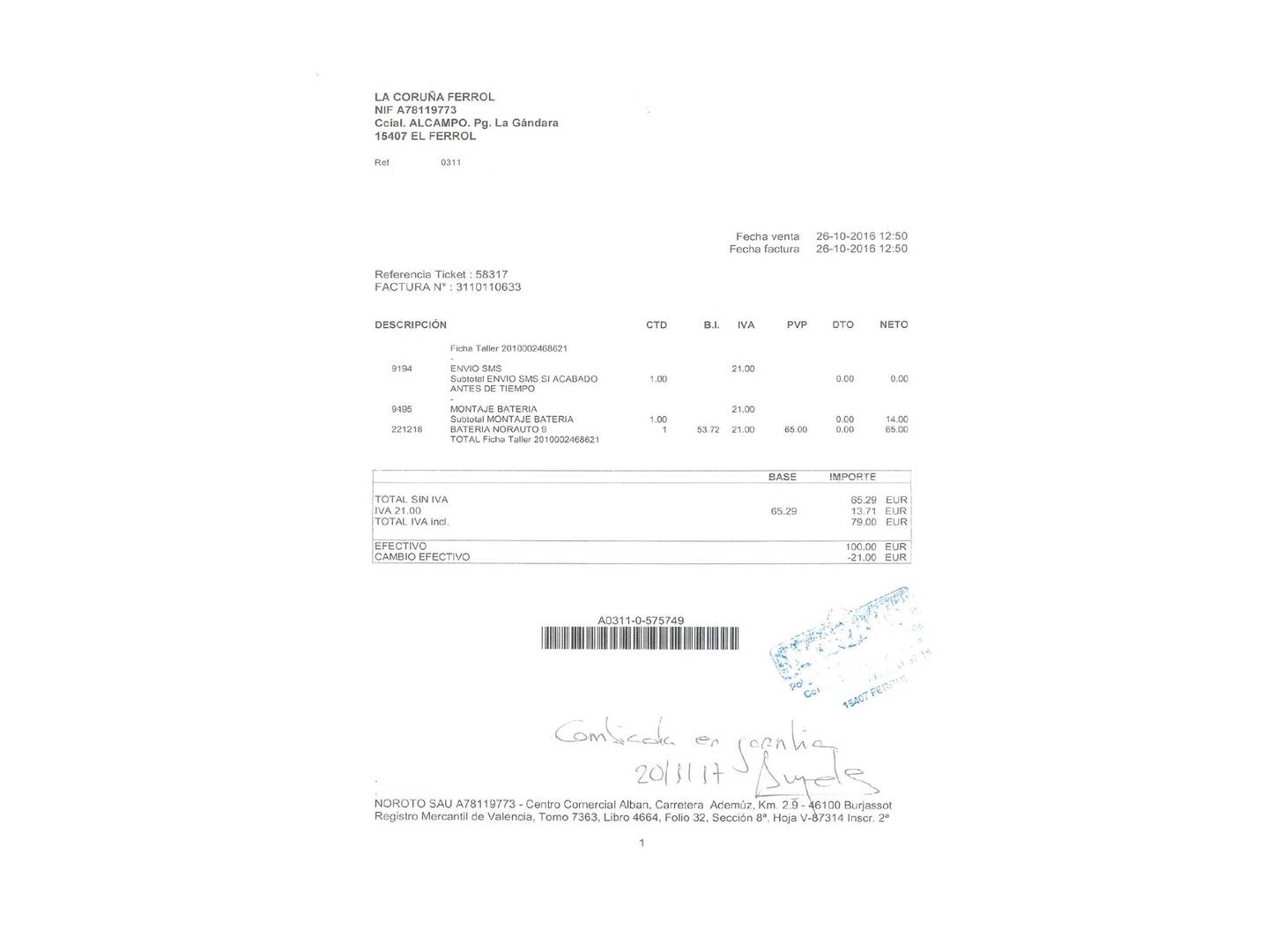 Foto del mantenimiento del Fiat 500L Fiat 500L 1.4 16v (95 CV)