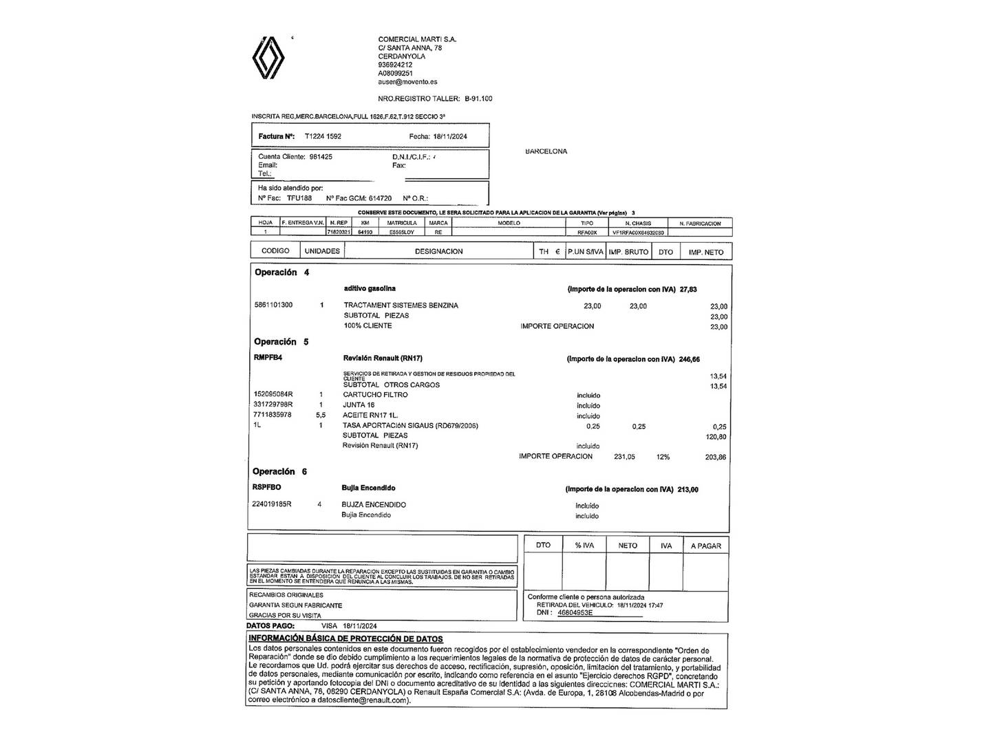 Foto del mantenimiento del Renault Grand Scénic Renault Grand Scenic Black Edition TCe (160 CV) GPF (7 Plazas )