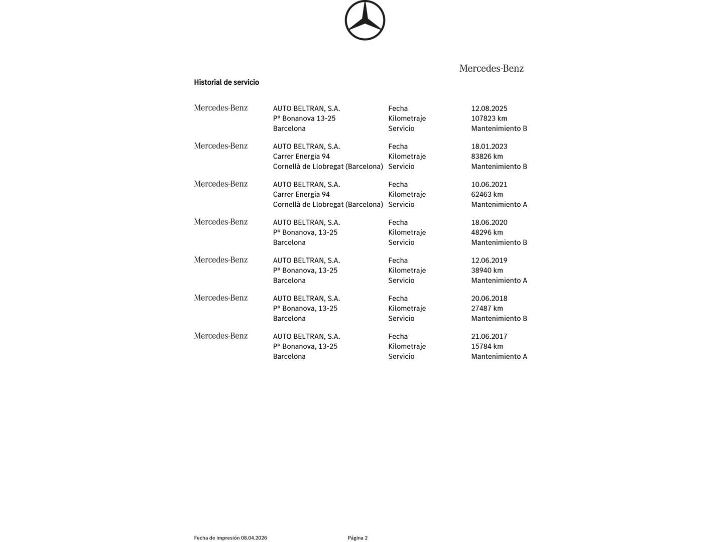 Foto del mantenimiento del Mercedes Clase C Mercedes Clase C Coupe 300 AMG Line (245 CV)
