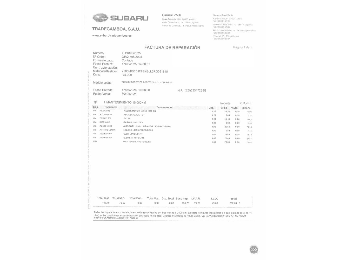 Foto Subaru Forester Subaru Forester 2.0i Hybrid Executive Plus CVT (150 CV)