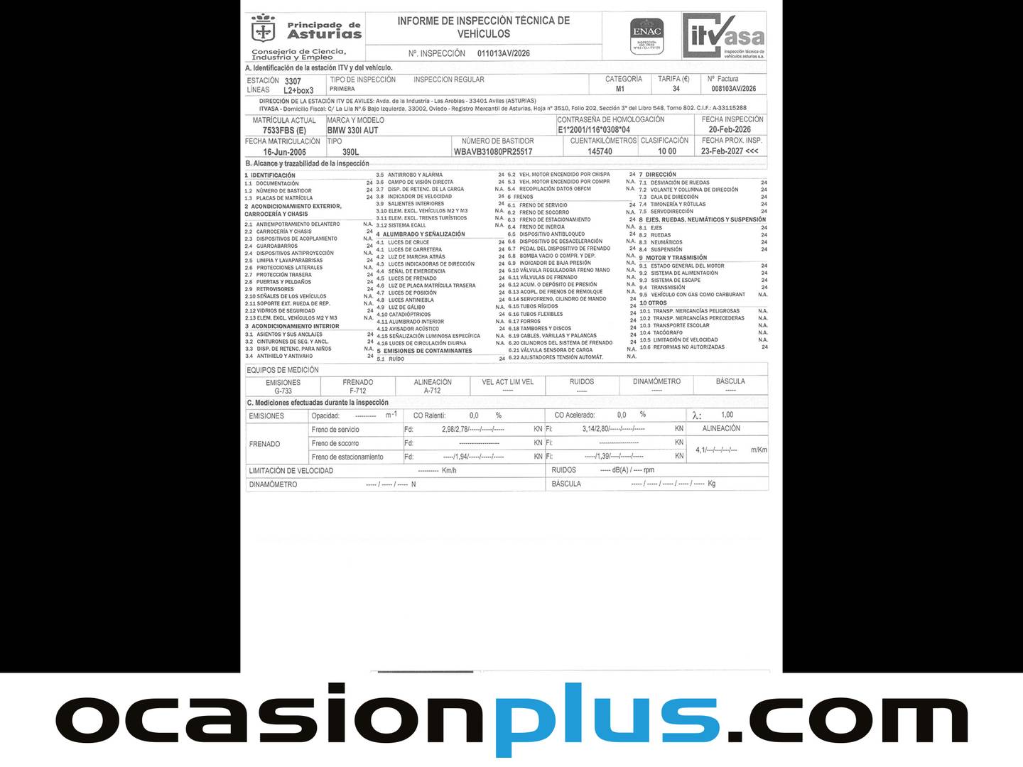 Foto del mantenimiento del BMW Serie 3 BMW Serie 3 330i  (258 CV)