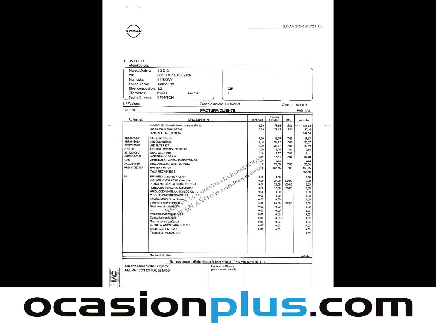 Foto del mantenimiento del Nissan QASHQAI Nissan Qashqai DIG-T 160 N-Connecta 4x2 (160 CV)