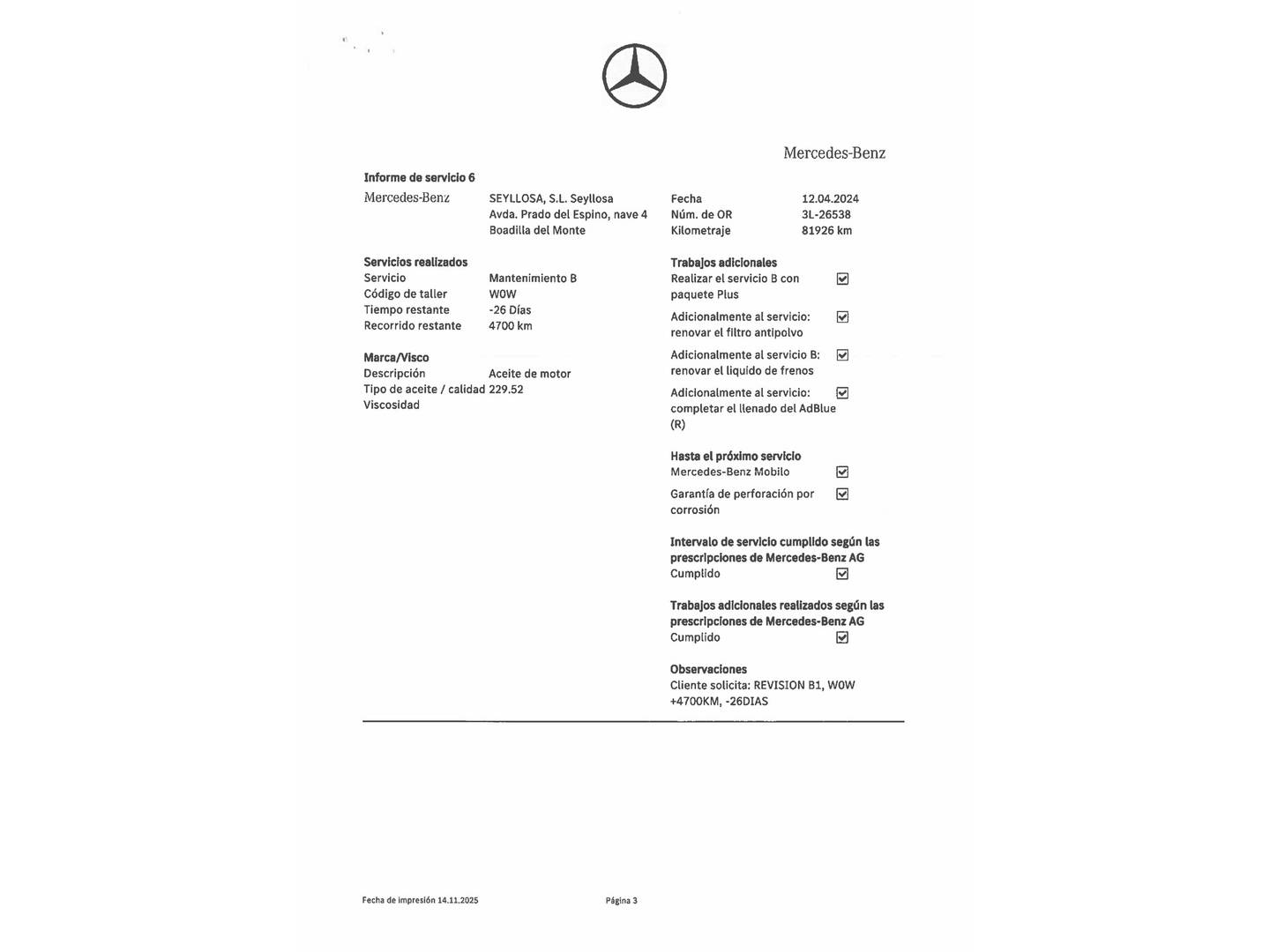 Foto del mantenimiento del Mercedes Clase E Mercedes Clase E E 220 d Estate (194 CV)