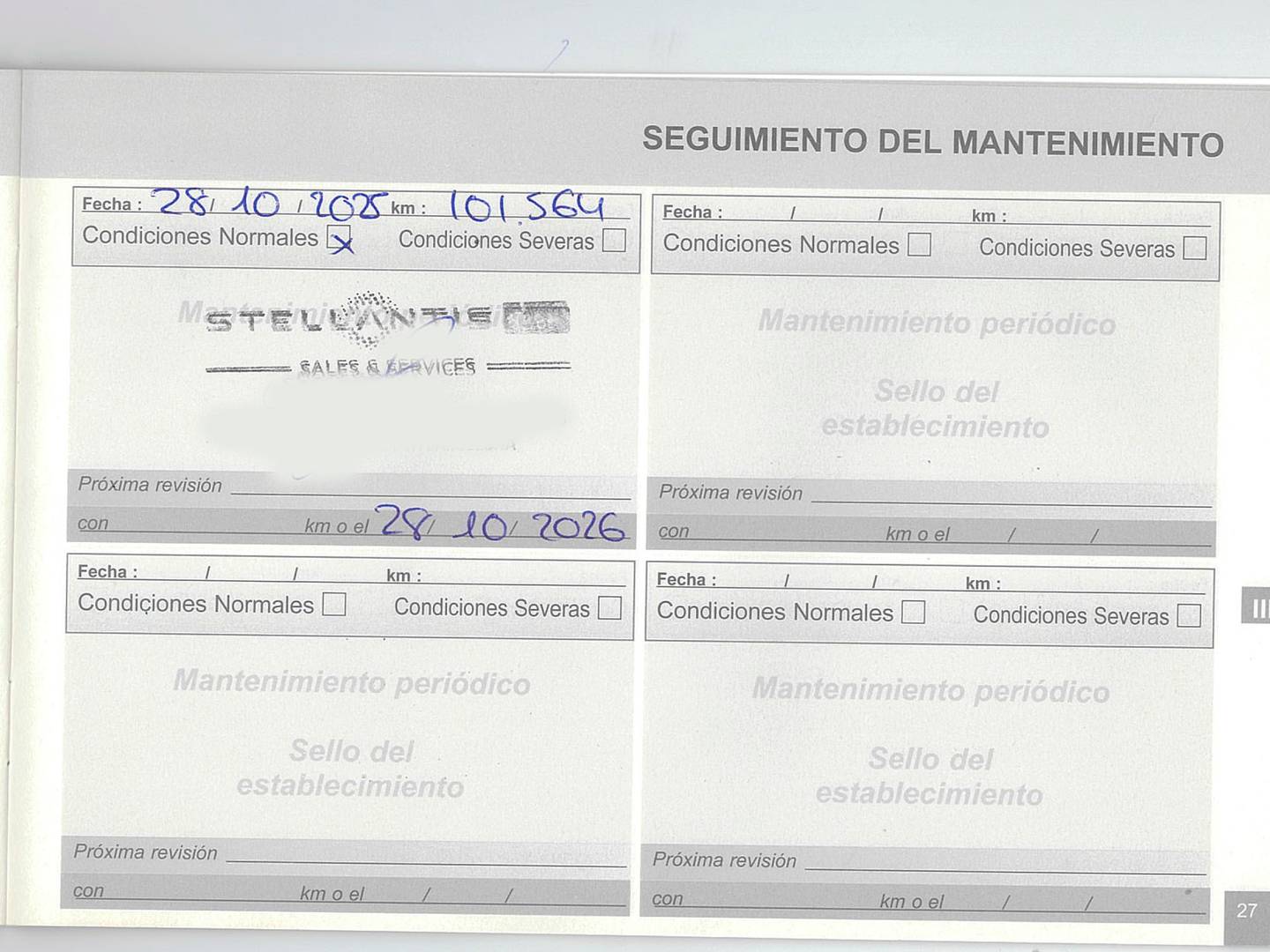 Foto del mantenimiento del Peugeot 308 Peugeot 308 PureTech 110 S&S Allure (110 CV)