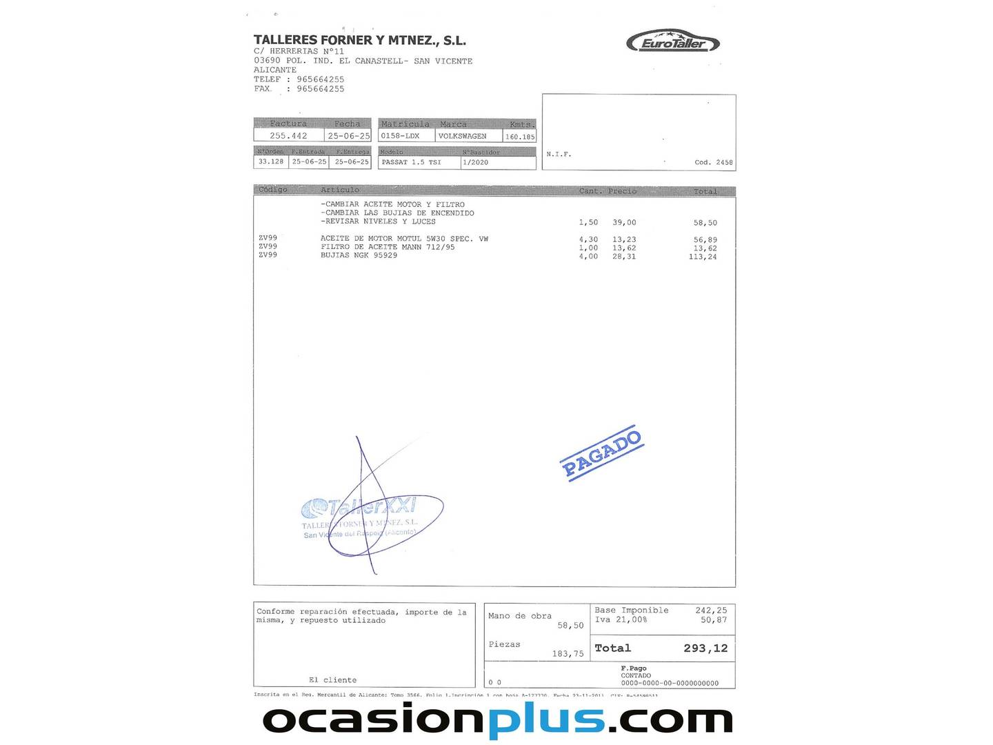 Foto del mantenimiento del Volkswagen Passat Volkswagen Passat Advance 1.5 TSI (150 CV)