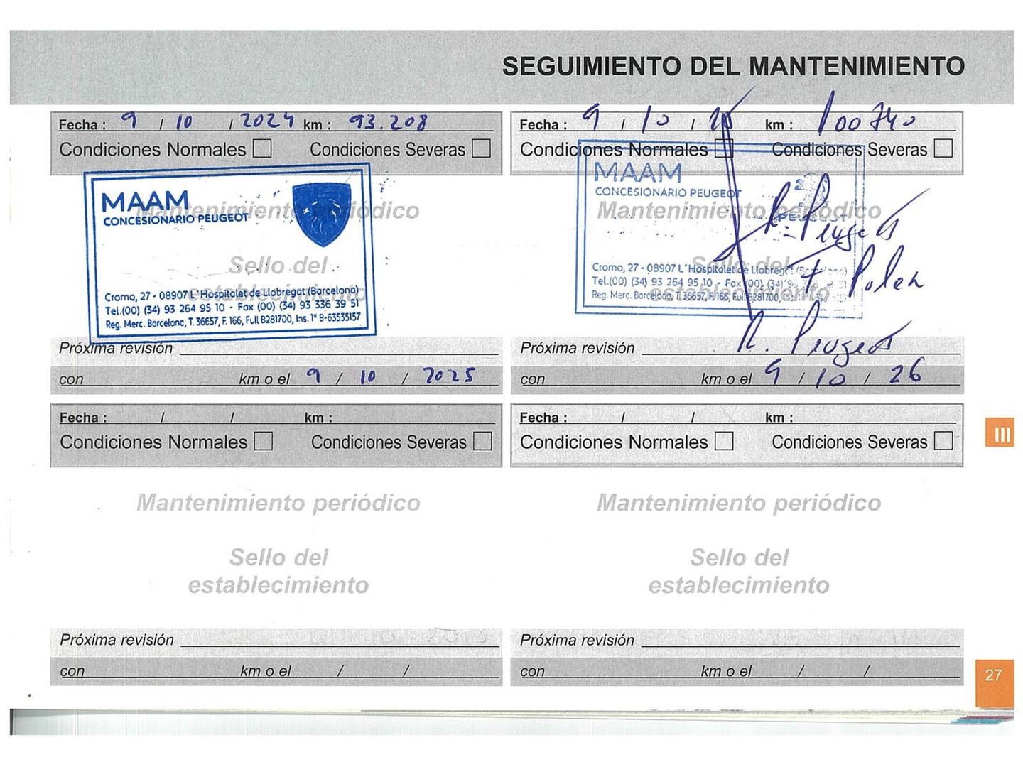 Foto del mantenimiento del Peugeot 308 Peugeot 308 PureTech 130 S&S GT Line (130 CV)