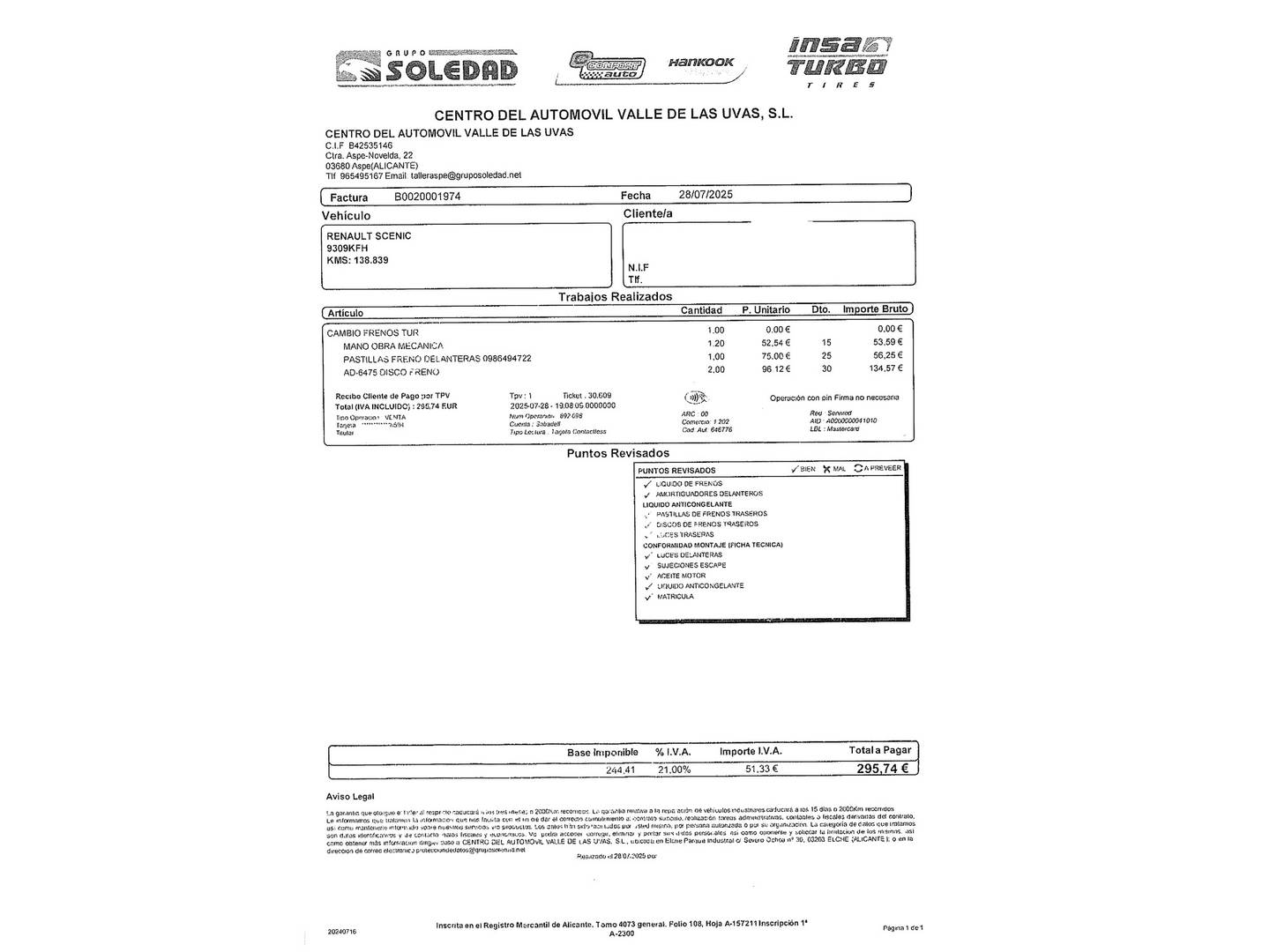 Foto del mantenimiento del Renault Scénic Renault Scenic dCi 110 Zen Energy (110 CV)
